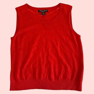 Cable & Gauge Red Flower Sweater Vest